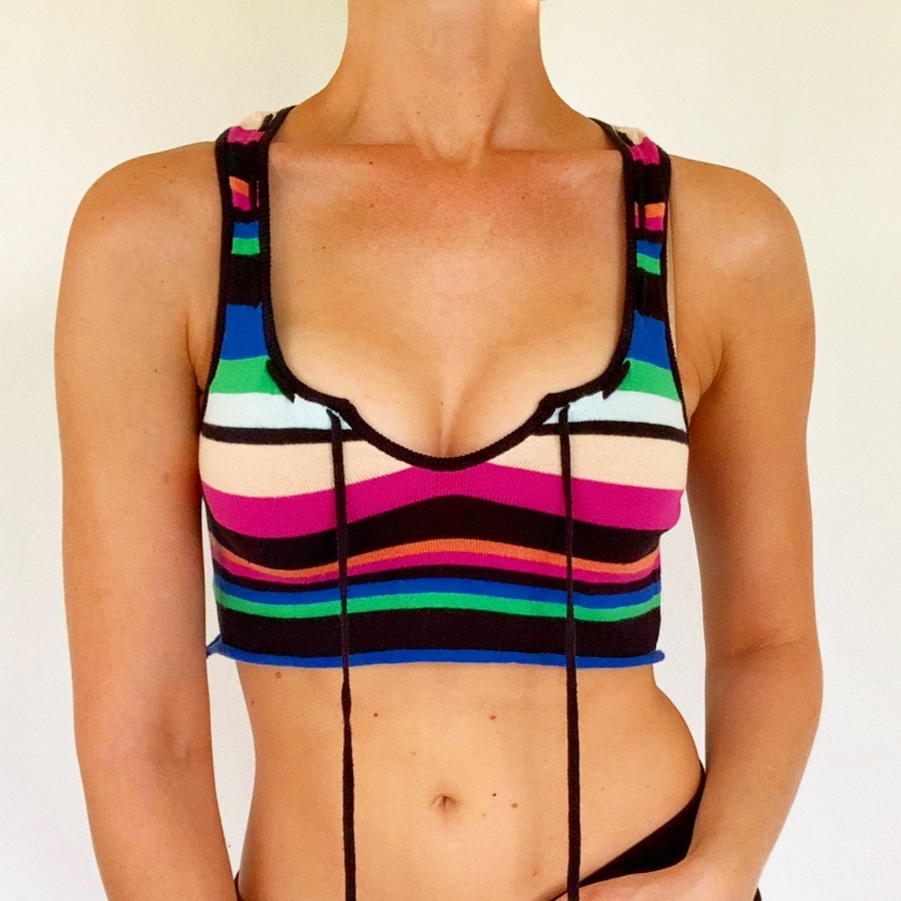 Volcom knit striped crop top size small